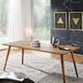 Miniatyrbillede 2 af 7: Rootz spisebord 120 x 60 x 76 cm Sheesham rustikt massivt træ - Design landsted spisebord - Bord til spisestue rektangulært - 4 - 6 personer