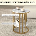 Miniatyrbillede 6 af 10: Rootz 2 -stykke sæt Round Side Bord - Sofaborde - Marmorudseende - Dobbelt lagerplads - Ø45 x 55H CM & Ø40 X 50,5 timer cm