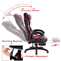 Miniatyrbillede 6 af 9: Rootz Ultimate Gaming Chair - Kontorstol - Ergonomisk computerstol - Justerbar, holdbar, nem montering - 121cm-128cm x 45cm-52cm