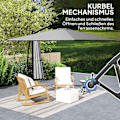 Miniatyrbillede 7 af 10: Rootz Ø260 cm parasol - paraply - Solskygge - UV -beskyttelse - 295 cm x 250 cm x 235 cm