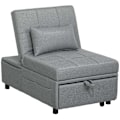 Miniatyrbillede 10 af 11: Rootz 3 -i -1 foldestol - gæsteseng - hvilestol - justerbar ryglæn - skumpolstring - 65,5L x 104W x 81H cm