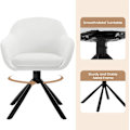 Miniatyrbild 7 av 9: Rootz Swivel Dining Chair Set - Sammetsstol - Rullfri design - Mjuk skumstoppning - Rejäla metallben - Ergonomisk - 57x79x62cm