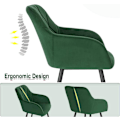 Miniatyrbillede 8 af 8: Rootz sæt med 4 spisestuestole - Lænestole - Fløjlssæder - Ergonomisk komfort - Luksuriøs fløjl - Robust og holdbar - 44 cm x 42,5 cm x 85,5 cm