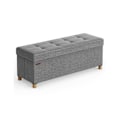 Miniatyrbillede 1 af 6: Rootz sædekiste - Opbevaringsbænk - Ottoman - Linnedstof - 38cm x 110cm x 40cm - Skumpolstring - MDF - 112L Kapacitet