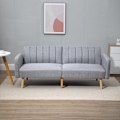 Pikkukuva 8 / 11: Rootz 2 -paikkainen sohvavuode - Sleeper -sohva - vaihtovelkakirjalainan sohva - Pellavamainen polyesteri - Säädettävä mukavuus - 173x75x73 cm - harma