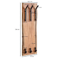 Miniatyrbillede 6 af 7: Rootz design knagerække akacie massivt træ - metal 35,5 x 100 x 11 cm - Krogestang 2-rækket hall knagerække væg - Garderobe træ