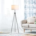 Miniatyrbild 2 av 7: Rootz Floor Lamp - Lamp - Lampshade - Adjustable Floor Lamp - Steel + Polyester - Black/white - 37x37x152cm