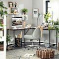 Pikkukuva 2 / 7: Rootz 2 Corner Desk - Työpöytä - Toimistopöytä - Pöydät - Ruskea/Greige - Musta - 149 x 149 x 75 cm