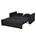 Miniatyrbild 6 av 6: Rootz 2-sits bäddsoffa - Konvertibel bäddsoffa - Modern tyg Loveseat soffa med 2 kuddar - Dold förvaring för vardagsrummet - Gästrum - Mörkgrå - 152W