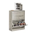 Miniatyrbillede 1 af 8: Rootz skoskab med vippelås - Skoopbevaring - Skoopbevaring - Vægsikker - Multifunktionel topplade - 60 cm x 79 cm x 23 cm