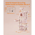 Miniatyrbillede 6 af 7: Rootz Pastel Pink Kat-kradsestolpe - Kattetræ - Katteklatrer - Spånplade Plys Sisal - 65 kg Belastningskapacitet - 55 cm x 45 cm x 168 cm