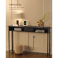 Miniatyrbillede 4 af 8: Rootz Modern Sidebord med Power Strip - Antracitgrå-blæk sort - Spånpladestål - 100 kg Kapacitet - 25 cm x 120 cm x 81,1 cm