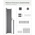 Miniatyrbild 7 av 8: Rootz sidomarkis - Solskydd - Utomhustak - Ram av aluminiumlegering - Polyestertyg - UV-skydd - Enkel installation - 180cm x 400cm