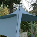Miniatyrbillede 4 af 6: Rootz Solsejl - Vandtæt - Justerbar Letvægts - Foldbar Markise - Stålstøtter - Bæretaske - Sidepanel - Polyester - Blå - 300L x 300W x 200H cm
