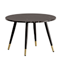 Miniatyrbillede 1 af 6: Rootz Modern Round Sofabord - Stue Bord - Stilfuldt marmorudseende - Robuste metalben - 60 cm x 60 cm x 41 cm