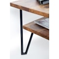 Miniatyrbillede 6 af 7: Rootz Modern Industrial Sofabord - Rektangulært bord - Opbevaringsplads - Håndlavet - Sheesham Wood - 90 cm x 50 cm x 40 cm