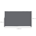 Miniatyrbillede 3 af 10: Rootz Side Awner - Udvidelig uigennemsigtig beskyttelse af privatlivets fred - Solbeskyttelse - UV -resistent - 300 x 180 cm