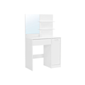 Miniatyrbillede 1 af 7: Rootz Toiletbord - Med hylder og skuffe - Makeup Skrivebord med hylder - Soveværelse Organizer - Vaskebord - Stilfuldt vaskebord - Spånplade - Hvid -