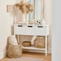 Miniatyrbillede 4 af 7: Rootz Modern Console Bord FSB51-W - Skænk - Hallbord - Holdbar MDF-konstruktion - Rummelig opbevaring - Ridsefast - 93cm x 79cm x 33cm