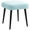 Miniatyrbillede 10 af 10: Rootz skammel med kashmir-look stof - Fodstøtte - Stålben - Lyseblå - 42cm x 42cm x 47cm