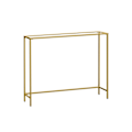 Miniatyrbild 1 av 6: Rootz Glass Steel Console Bord - Lätt guld Transparent - Entrébord - Soffbord - Härdat glas - Robust stålstomme - Modern design - 20cm x 100cm x 80cm