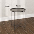 Miniatyrbild 3 av 10: Rootz Round Garden Table - Terrassbord - Fällbart utomhusbord - Hållbart stål - Ø46cm x 50 cm