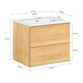 Miniatyrbillede 5 af 9: Rootz Badeværelsesvaskenhed - Vanity Cabinet - Badeværelsesopbevaring - Vægmonteret - Antirot -design - 61x54x46cm