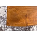 Miniatyrbillede 6 af 7: Rootz Design sofabord massivt træbord med trækant 56x38x51 cm - Sheesham træbord med metalben - Stuebord i rustik landstil
