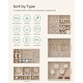Miniatyrbillede 4 af 9: Rootz smykkeskrin - Opbevaringsetui - Fløjlsforet - Elegant design - MDF og glaskonstruktion - 15,5 cm x 26,1 cm x 32 cm