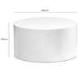Miniatyrbild 4 av 7: Rootz Elegant Soffbord - Runt bord - Högblank finish - Vit - Fjärrkontroll Hylla - Användning i flera rum - Golvskydd - 60cm x 60cm x 30cm