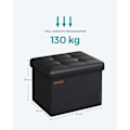 Miniatyrbild 5 av 6: Rootz Seat Chest - Förvaring Ottoman - Fotpall - Multifunktionell - 31cm x 41cm x 31cm - Snygg design - PU/MDF/Foam - 2,1kg