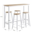 Miniatyrbillede 4 af 9: Rootz 5-delt barbordssæt med 4 taburetter - Spisebord - Morgenmadsbord - Robust metalstel - Høj belastningskapacitet - Ideel til køkken, spisestue, ha