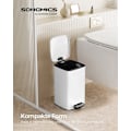 Miniatyrbillede 2 af 6: Rootz White Kosmetikspand - Makeup Organizer - Badeværelset skraldespand - Stål ydre beholder - PP plastik Indvendig spand - ABS plastik Base - 23,9 c