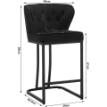 Pikkukuva 3 / 8: Rootz Velvet -baarijakkara - Työpöytäjakkara - Keittiötuoli - Mukavat istuimet - Kestävä ja vakaa - Ergonominen muotoilu - 49 cm x 85 cm x 48,5 cm
