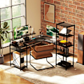 Miniatyrbild 8 av 11: Rootz L Form Desk - Corner Computer Desk - Ergonomic Office Table - Laddningsstation - 137 cm x 140 cm x 139,5 cm