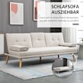 Miniatyrbild 4 av 10: Rootz 3-sits bäddsoffa - Bäddbar soffa - Bäddsoffa - Justerbart ryggstöd - Praktiskt sidobord - 181cm x 77cm x 78cm - Linnetyg