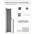 Miniatyrbild 6 av 7: Rootz sidomarkis - Solskydd - Utomhustak - Ram av aluminiumlegering - Polyestertyg - UV-skydd - Enkel installation - 160cm x 400cm