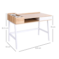 Miniatyrbillede 8 af 11: Rootz Skrivebord - Skrivebord - Computerbord - Hvid/Naturlig - 100 cm x 55 cm x 81,5 cm