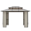 Miniatyrbillede 7 af 7: Rootz Havepavillon - Lysthus med solsejl - Lavet af polykarbonatpaneler - UV-beskyttelse - Vandafvisende - Robust - Brun + Lysegrå - 3,65 x 3 x 2,75 m