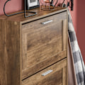 Miniatyrbillede 6 af 9: Rootz Skoskab med 3 klapper - Skovipper - Skokommode - Pladsbesparende design - Sikker vippelås til væg - Alsidig opbevaring - 60 cm x 115 cm x 23 cm