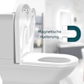 Miniatyrbillede 9 af 9: Rootz Family toiletsæde - WC Låg - Toiletdæksel - Badeværelse Top - Toiletskjold - Loo Cap - Potte lukning - Hell Weiss (Lys hvid) - 454x361mm