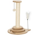 Miniatyrbillede 1 af 11: Rootz Cat Scratching Post - Sisal Scratch Tower - Play Ball Track - Underholdende 4 -i -1 design - 32 cm x 32 cm x 49 cm