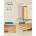Miniatyrbillede 4 af 6: Rootz Storage Ottoman - Fodskammel - Legetøjskasse - Polstret skammel - MDF-ramme - Imiteret linned - 38cm x 38cm x 40cm