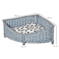 Miniatyrbild 3 av 9: Rootz Pet Sofa - Grå - Wicker, Plysch, Pp Bomull - 26,77 cm x 26,77 cm x 12,6 cm