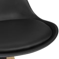 Miniatyrbillede 5 af 7: Rootz 2 Sæt Barstol Sort Retro Design Træ med Ryglæn - Design Barstol Retro Scandinavian 2 stk - Bordskammel sædehøjde 77 cm