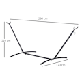 Pikkukuva 3 / 7: Rootz-riippumattokehys - Riippumatoteline koukuilla - Universaali riippumatto - Puutarha - Leirintäalue - Piknik - Musta - 280 x 120 x 110 cm