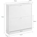 Pikkukuva 3 / 9: Rootz 2 Drawers -kenkäkaappi - Kenkäteline - Säilytyskaapin järjestäjä - L76 x S18 x K78cm
