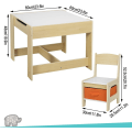 Miniatyrbillede 3 af 8: Rootz multifunktionelt børnebordsæt - Aktivitetsbord - Legebord - Dobbeltsidet bordplade - Rigelig opbevaring - Nem montering - Holdbar MDF - 60 cm x