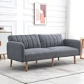 Pikkukuva 8 / 8: Rootz-vuodesohva - 2-istuttava kangasvuodesohva - Sohva nukkumistoiminnolla - Polyesteri - Kumi - Puunharmaa - 173 x 75 x 73 cm