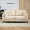 Pikkukuva 3 / 11: Rootz 2 -paikkainen sohva - pieni sohva - mini -sohva - Ultimate Comfort - 179 x 80 x 89 cm - ruskea